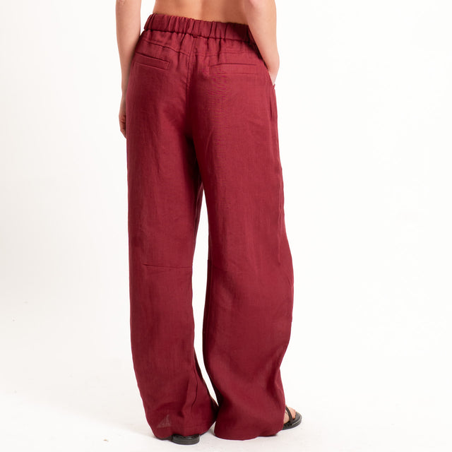 Motel-Pantalone 100 % lino barrel fit - india