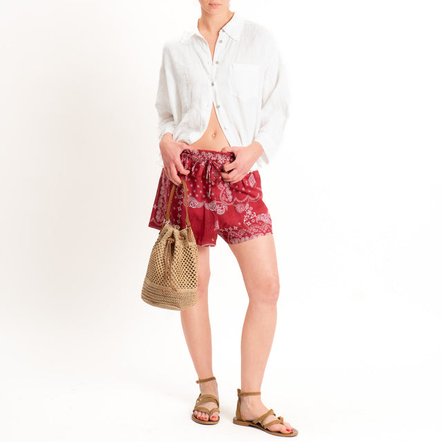 Motel-Shorts fantasia bandana con coulisse - rosso