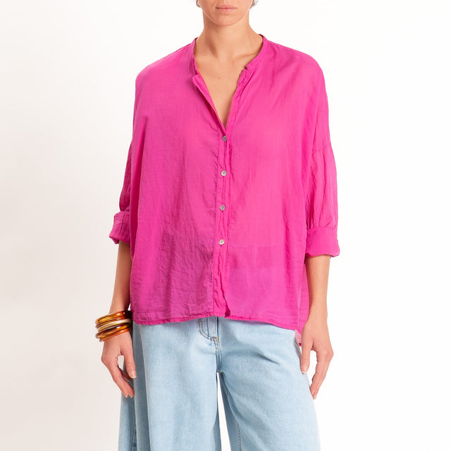 Motel-Camicia mussola collo coreana - magenta