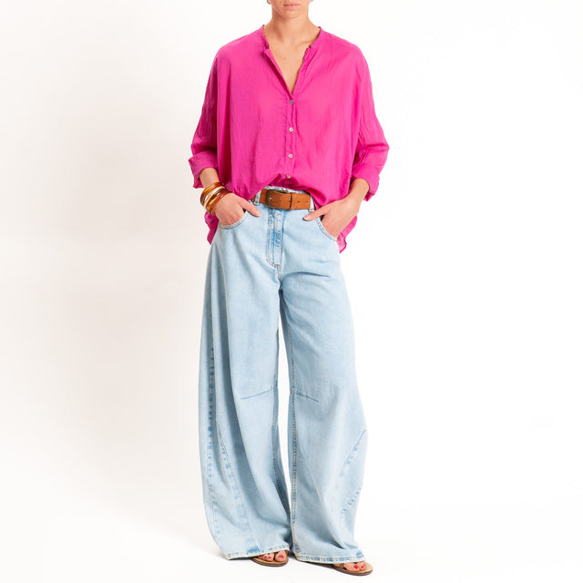 Motel-Camicia mussola collo coreana - magenta