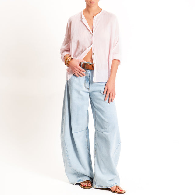 Motel-Camicia mussola collo coreana - rosa