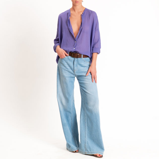 Motel-Camicia mussola collo coreana - viola