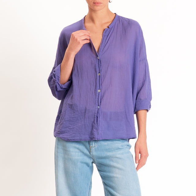 Motel-Camicia mussola collo coreana - viola