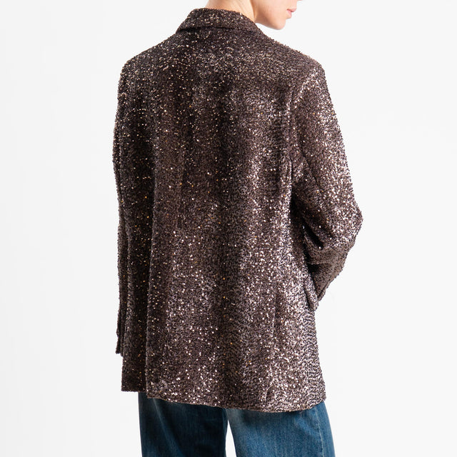 Motel-Giacca paillettes velluto ciniglia - fango