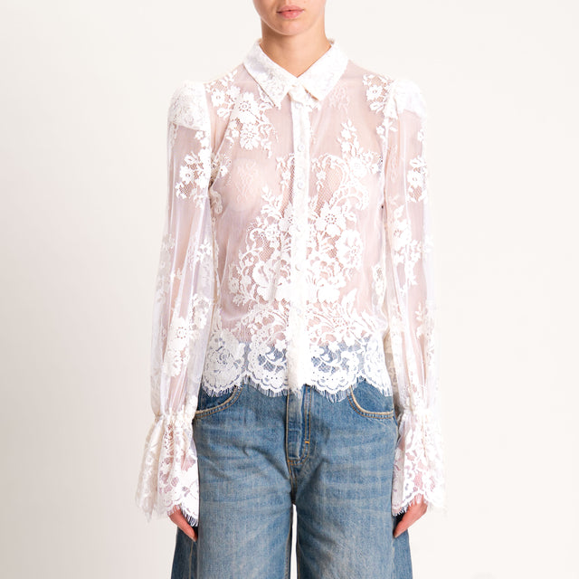 Motel-Camicia in pizzo - burro