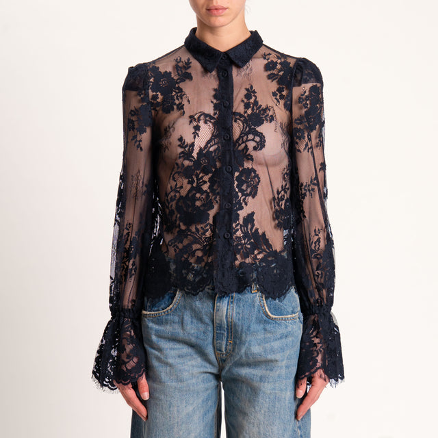 Motel-Camicia in pizzo - nero