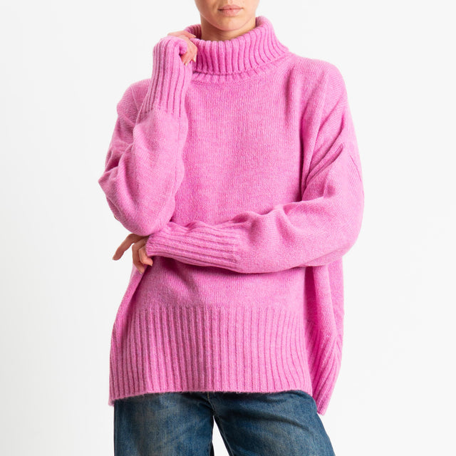 Motel-Maglia collo alto a scatola misto lana - bubble