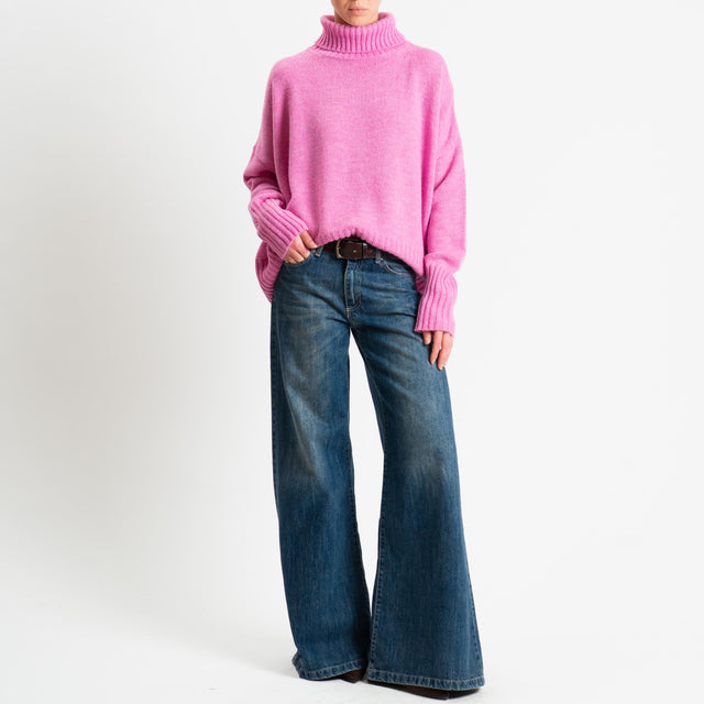 Motel-Maglia collo alto a scatola misto lana - bubble