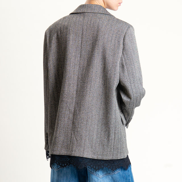 Motel-Giacca spinata con pizzo - grigio/nero