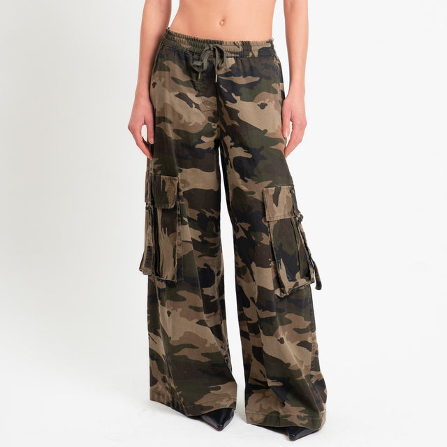 Motel-Pantalone cargo camouflage - militare