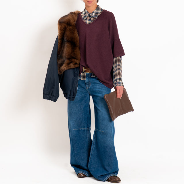 Motel-Camicia check - beige/nero/bordeaux