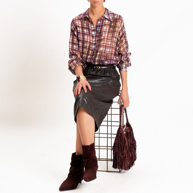 Motel-Camicia check - vino/rosa