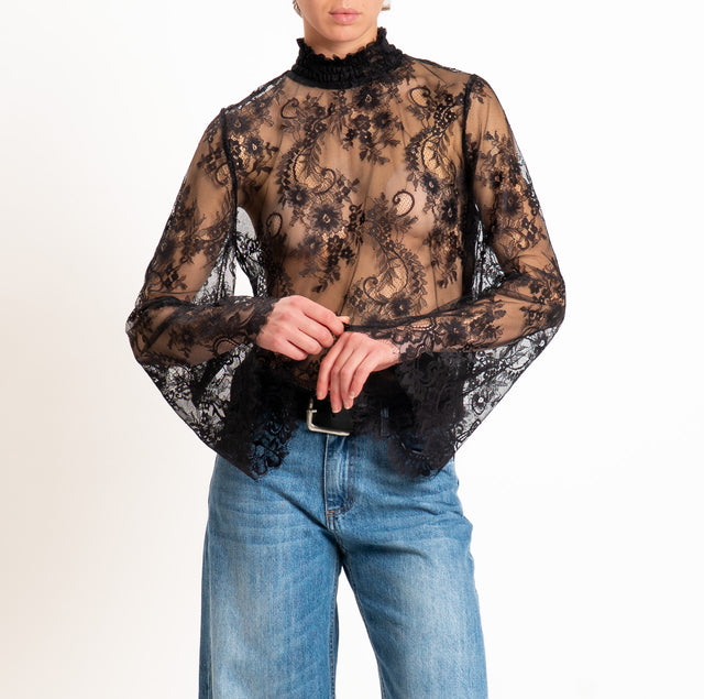 Motel-Blusa in pizzo - nero