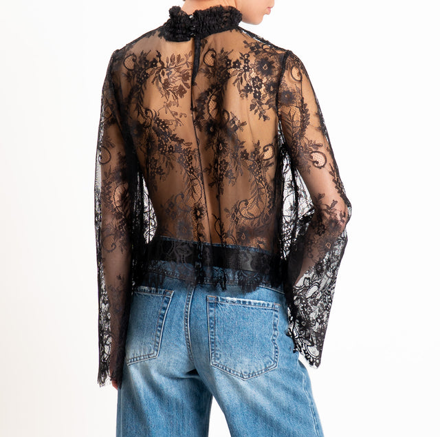 Motel-Blusa in pizzo - nero