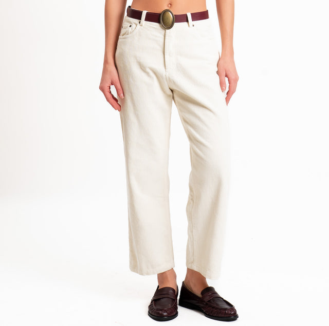 Motel-Pantalone velluto 500 righe con cintura - burro