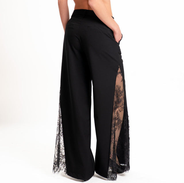 Motel-Pantalone con pizzo - nero