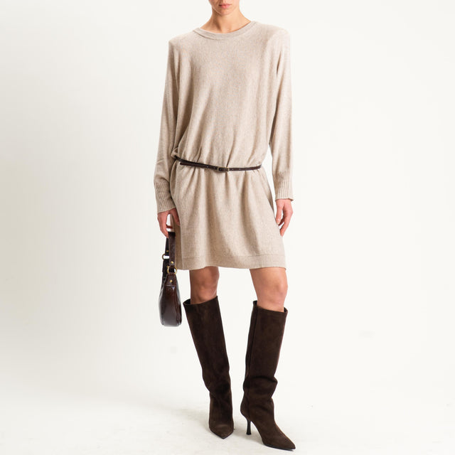 Motel-Abito misto alpaca con spalline - beige