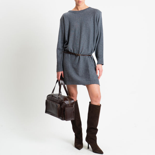 Motel-Abito misto alpaca con spalline - charcoal