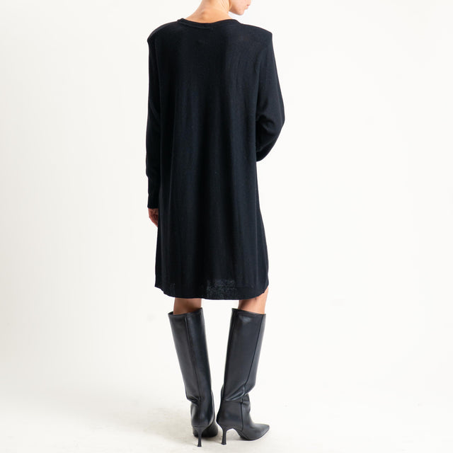 Motel-Abito misto alpaca con spalline - nero