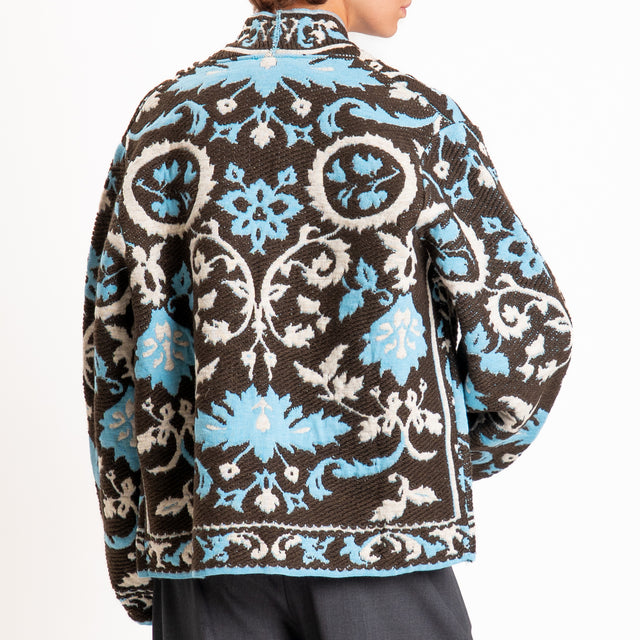 Motel-Cardigan fantasia misto alpaca - moro/sand/azzurro