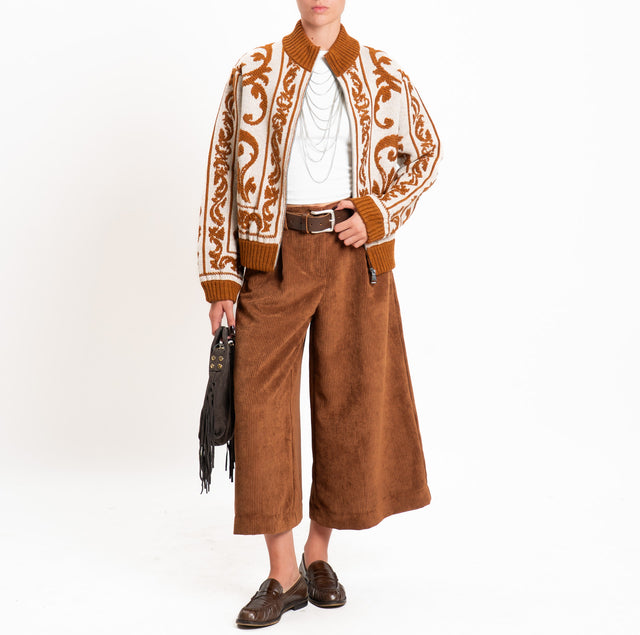 Motel-Bomber misto alpaca fantasia - beige/cuoio