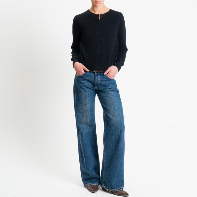 Motel-Cardigan 100% lana - nero