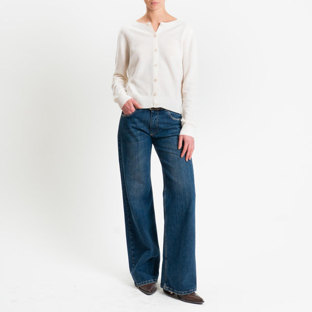 Motel-Cardigan 100% lana - panna