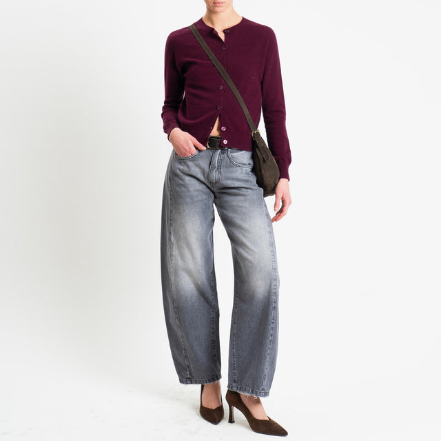 Motel-Cardigan 100% lana - vino