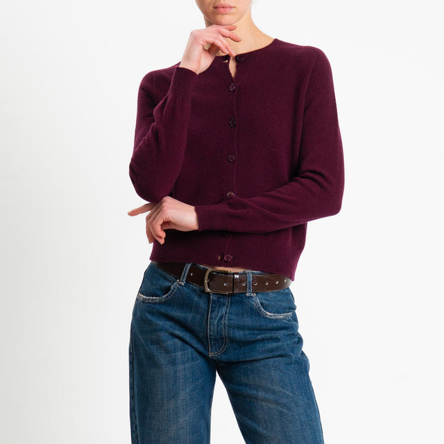 Motel-Cardigan 100% lana - vino