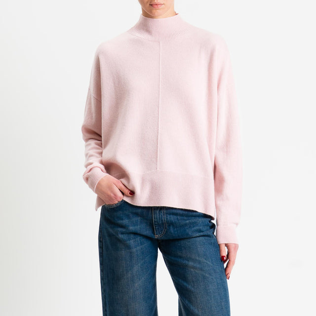 Motel-Maglia 100% LANA spacchi laterali - rosa