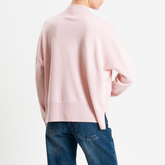 Motel-Maglia 100% LANA spacchi laterali - rosa