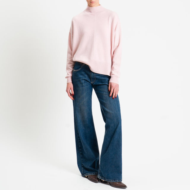 Motel-Maglia 100% LANA spacchi laterali - rosa