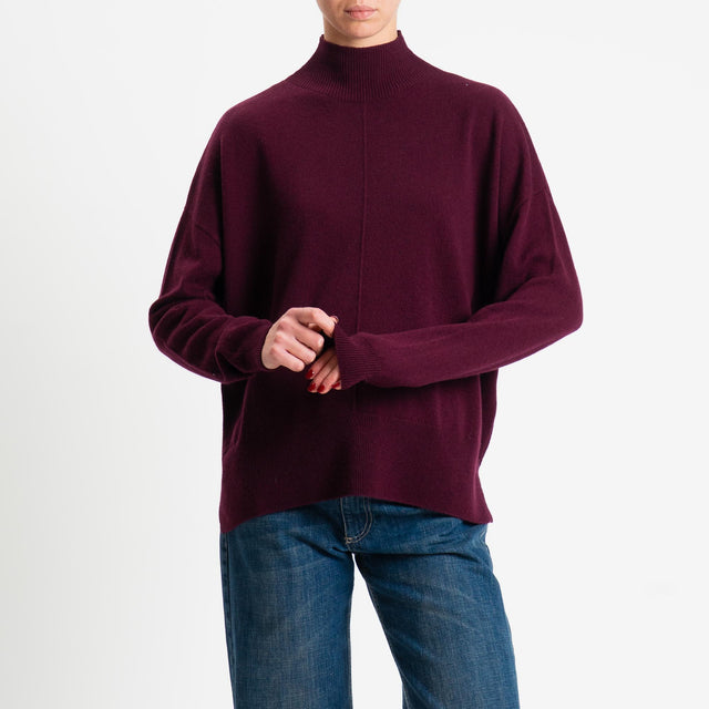 Motel-Maglia 100% LANA spacchi laterali - vino