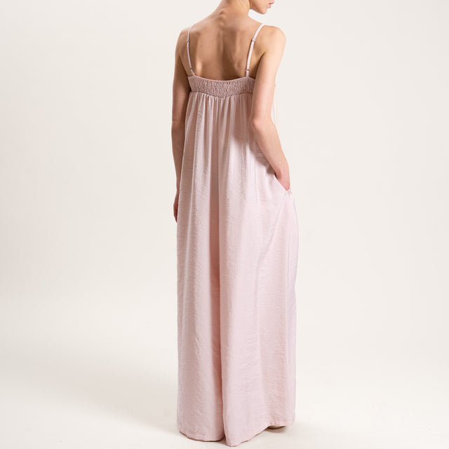Motel-Tuta bretelle regolabili con spilla fiore - rosa