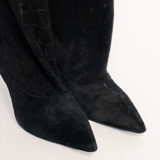 Ovye'-Stivale in camoscio stampa cocco - nero