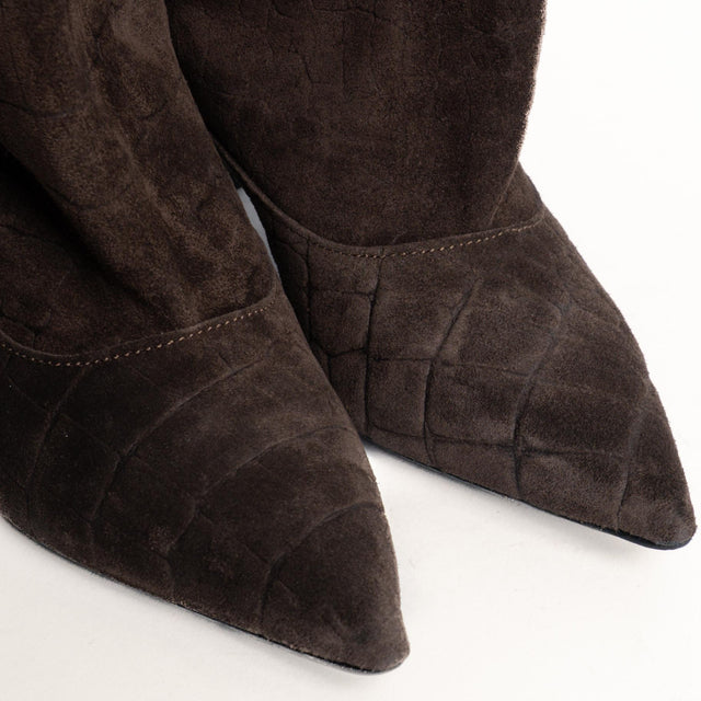 Ovye'-Stivale in camoscio effetto cocco - moro