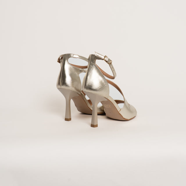 Ovyè-Sandalo con tacco - laminato oro