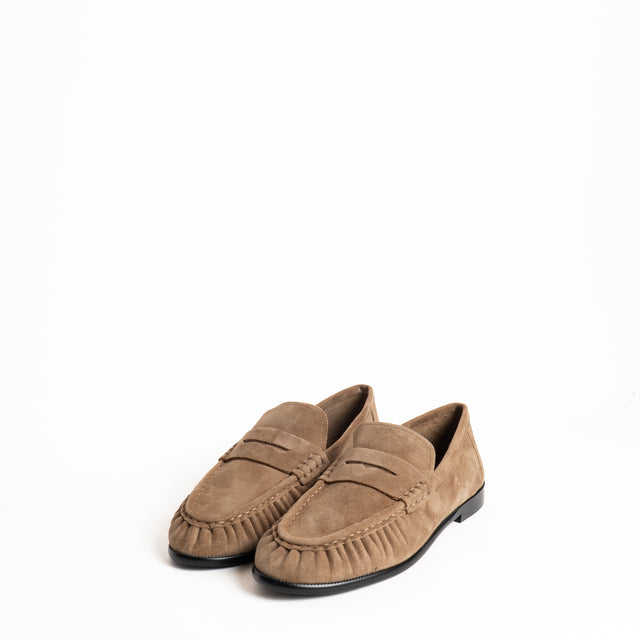 Ovyé-Mocassino effetto suede - taupe
