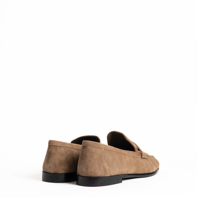 Ovyé-Mocassino effetto suede - taupe