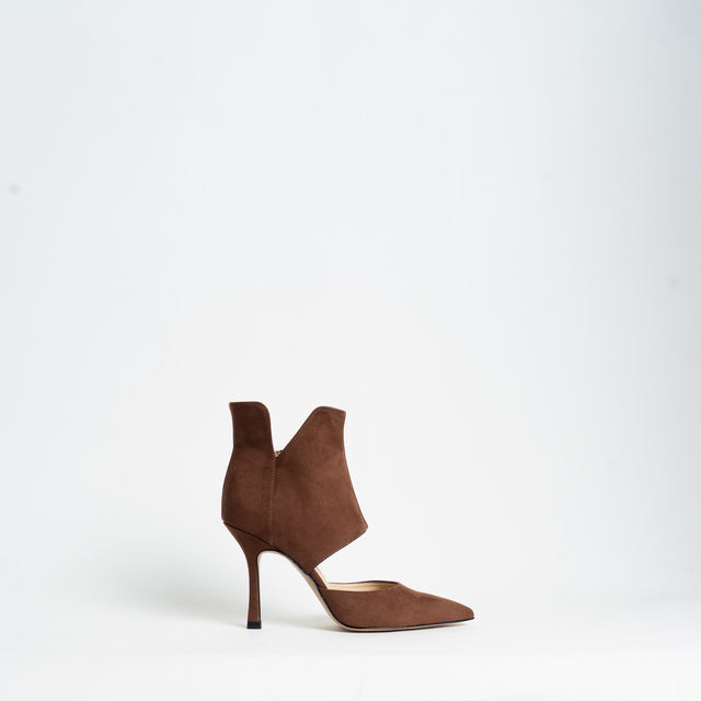 Ovyè-Stivaletto cut out con tacco - marrone