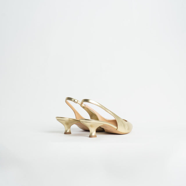 Ovyè-Slingback a punta - platino