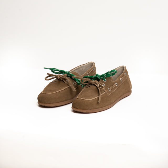 Ovyè-Mocassino scamosciato con lacci - cuoio