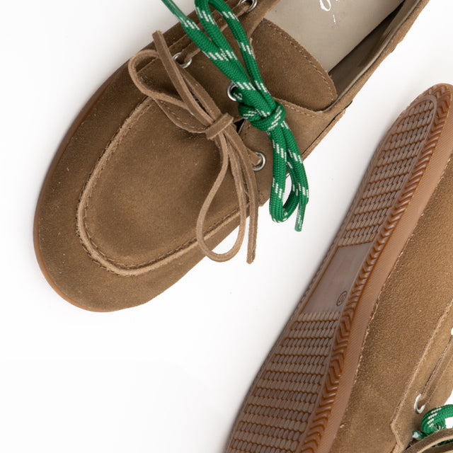 Ovyè-Mocassino scamosciato con lacci - cuoio