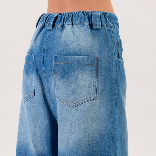 Motel-Bermuda jeans elastico dietro - denim