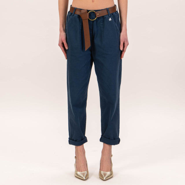 Dixie-Pantalone elastico con cintura - Blu