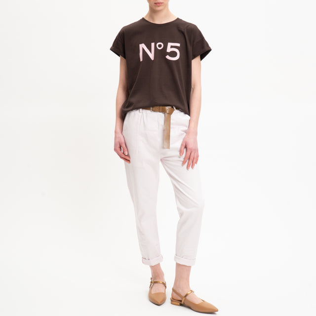 Tensione in-Pantalone elastico in vita con cintura - latte