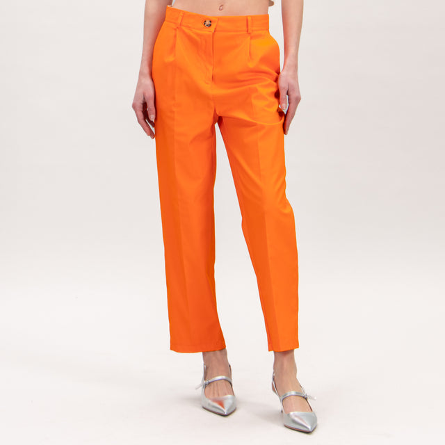 Dixie-Pantalone pinces cotone elasticizzato - arancio