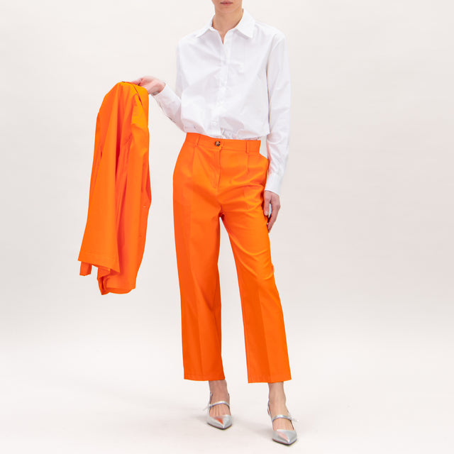 Dixie-Pantalone pinces cotone elasticizzato - arancio