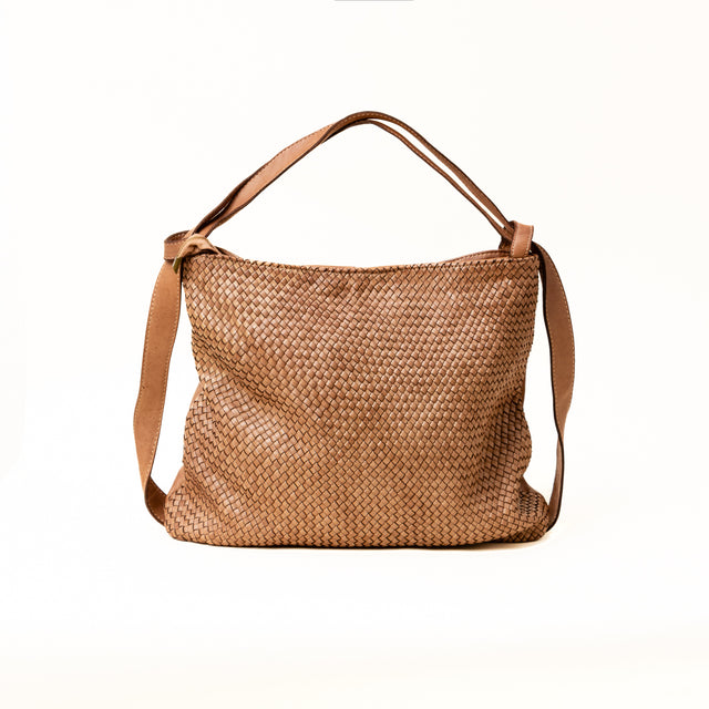 Zeroassoluto - Backpack bag in woven leather - taupe