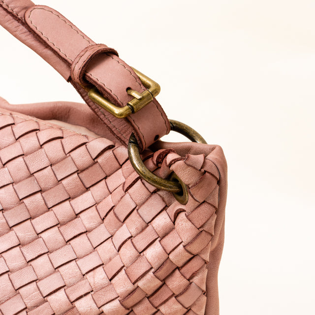 Zeroassoluto - Handbag in woven leather - powder pink